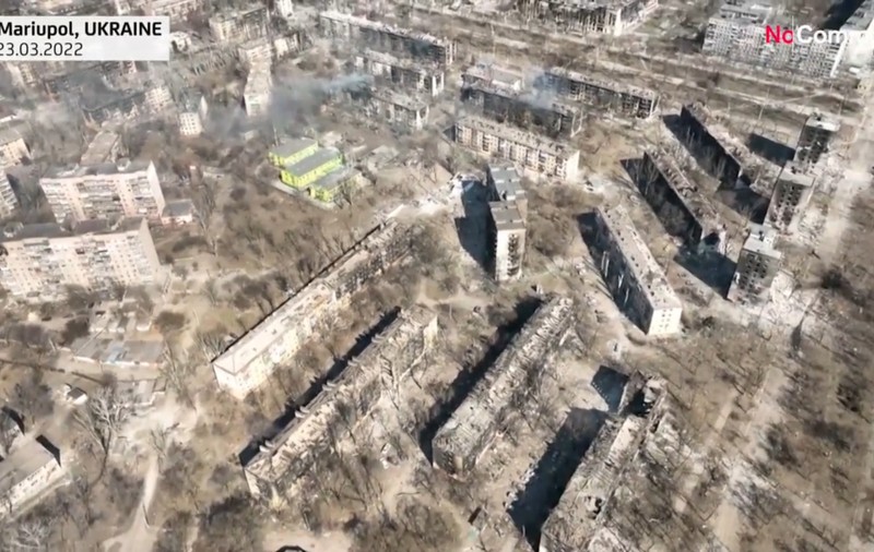 Cum arată orașul Mariupol, după o lună de bombadamente ale forțelor ruse. Filmare cu drona