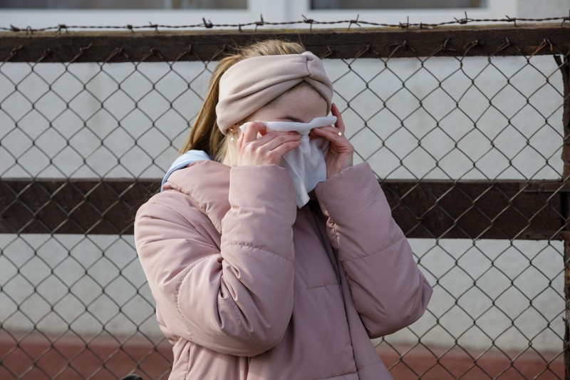 Liudmila, imediat după ce a trecut granița, înainte să stea de vorbă cu jurnaliștii Libertatea