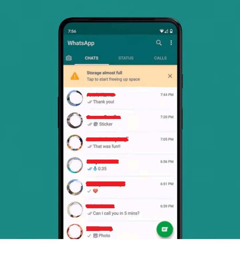 Avertizare asupra limitei spațiului de stocare pe WhatsApp
