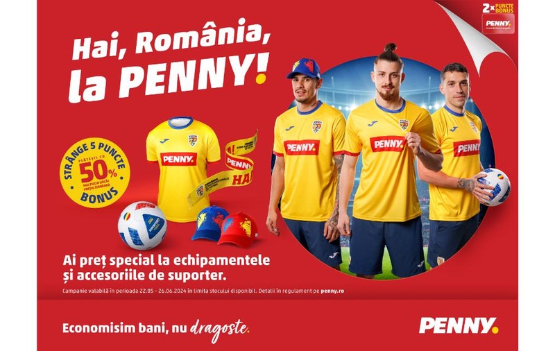 Hai, România, la PENNY! - Susține naționala de fotbal și campionii de mâine, echipat ca un suporter