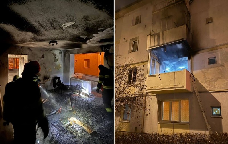 Explozie într-un bloc de locuințe în Onești, Bacău. Doi oameni au suferit arsuri grave și au ajuns la spital