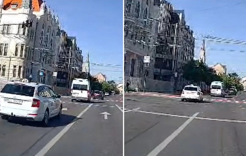„Ca să ce?”. Gestul revoltător făcut de trei șoferi în centrul Clujului, filmat în trafic. Unde s-au oprit apoi