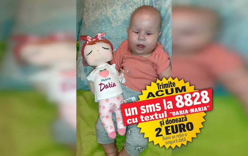Suferințele unui bebeluș de 8 luni, născut fără ochi. Daria-Maria are nevoie de 3.000 de lei lunar pentru tratamente
