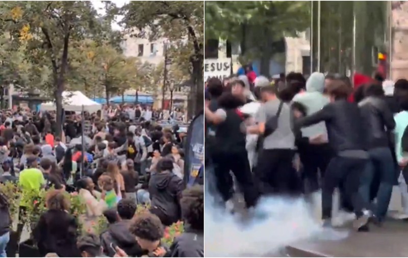 O tombolă cu pui prăjit gratuit s-a încheiat cu o bătaie între 3.000 de oameni, în Paris | VIDEO