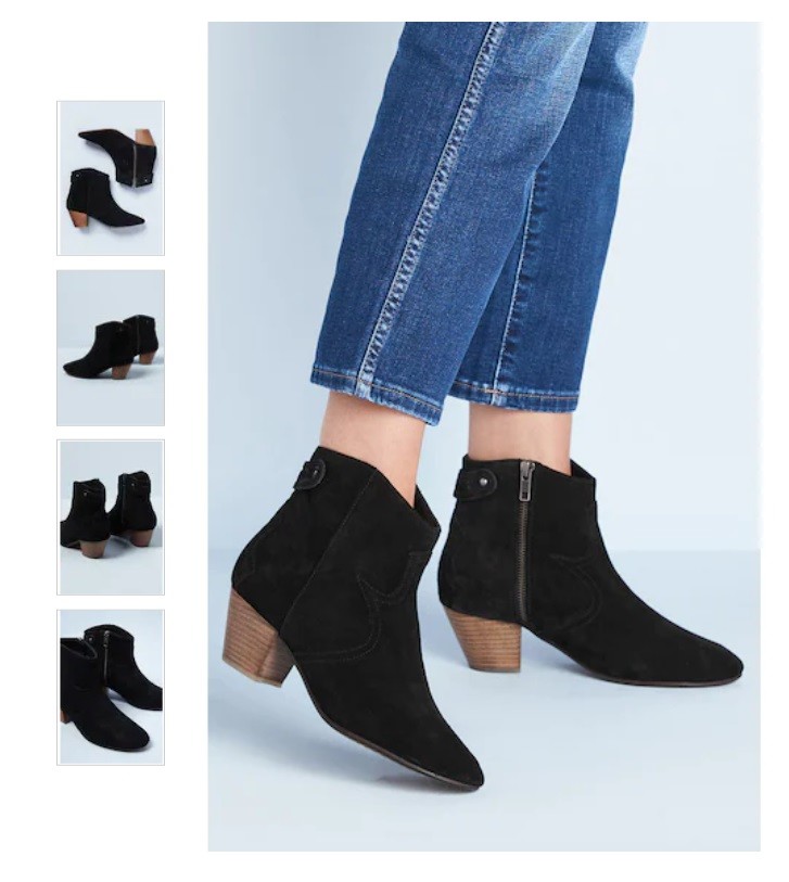 Botine din piele intoarsa cu toc inalt