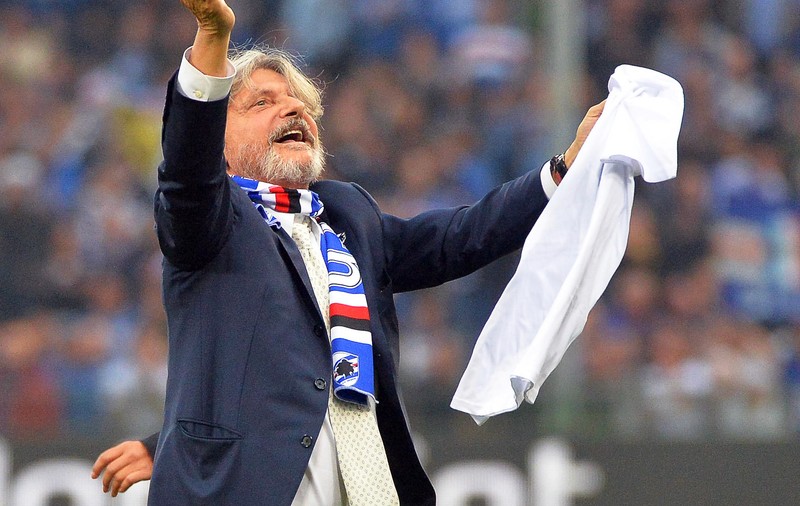 Un altfel de Gigi Becali! Preşedintele Sampdoriei s-a dat în spectacol în timpul meciului cu Fiorentina
