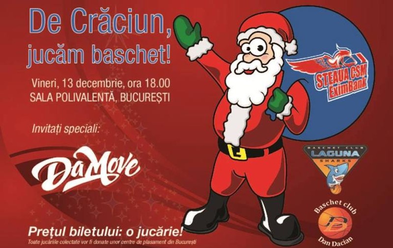 De Crăciun, jucăm baschet cu Virgil Stănescu, Bogdan Stelea şi Ruxandra Dragomir la Sala Polivalentă
