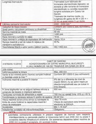 Pagina din caietul de sarcini în care este precizată lățimea pe care trebuie să o aibă tramvaiele