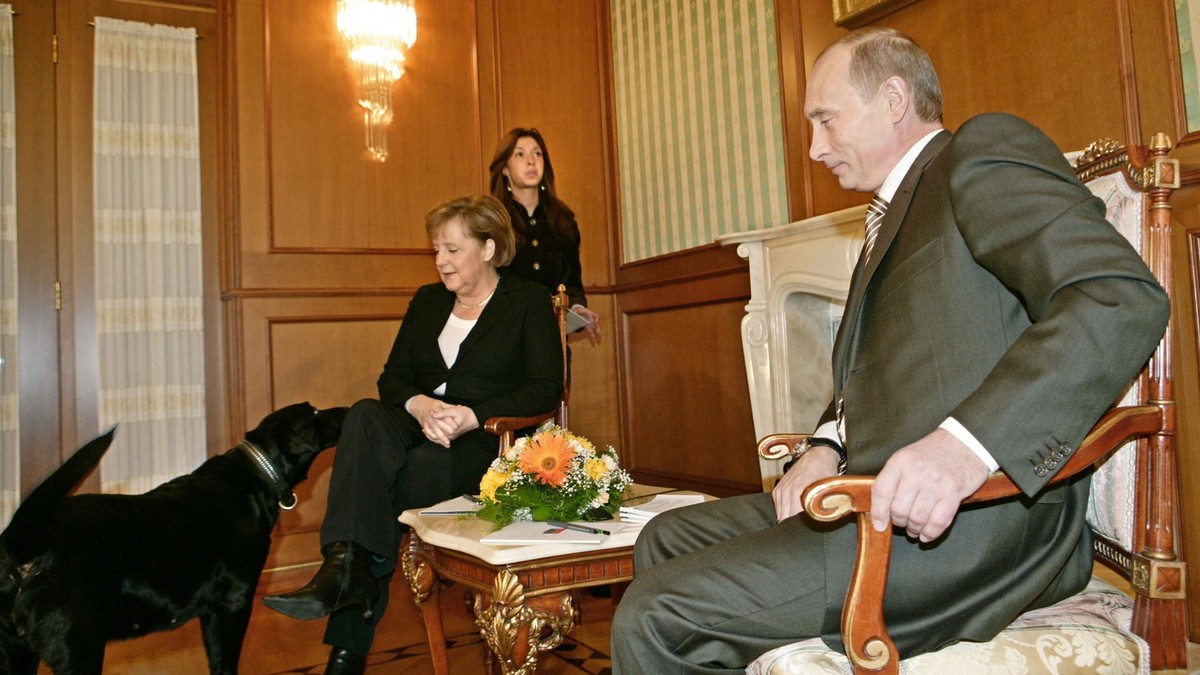 Incidentul în care Putin și-a adus labradorul Koni la o întrevedere cu Merkel Foto: Profimedia