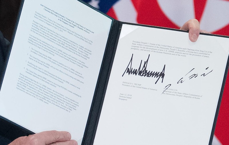 Ce conține documentul semnat de Donald Trump și Kim Jong-un