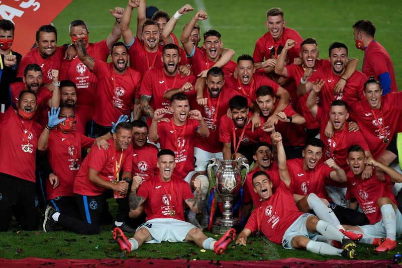 Dennis Man deschide scorul in Finala Cupei Romaniei dintre FCSB si Sepsi OSK, la Ploiesti, miercuri 22 iulie 2020. Inquam Photos / Alex Nicodim