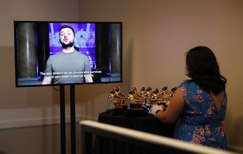 Zelenski, discurs la premiile Grammy: „Tăcerea este moarte, spuneţi adevărul prin versurile voastre”