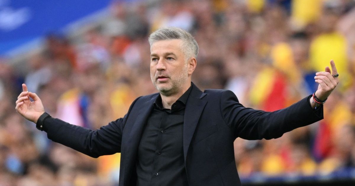Edward Iordănescu, în timpul meciului România - Olanda de la Euro 2024