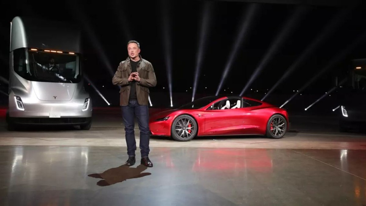 Elon Musk, fondatorul Telsa, la o prezentare de mașini electrice