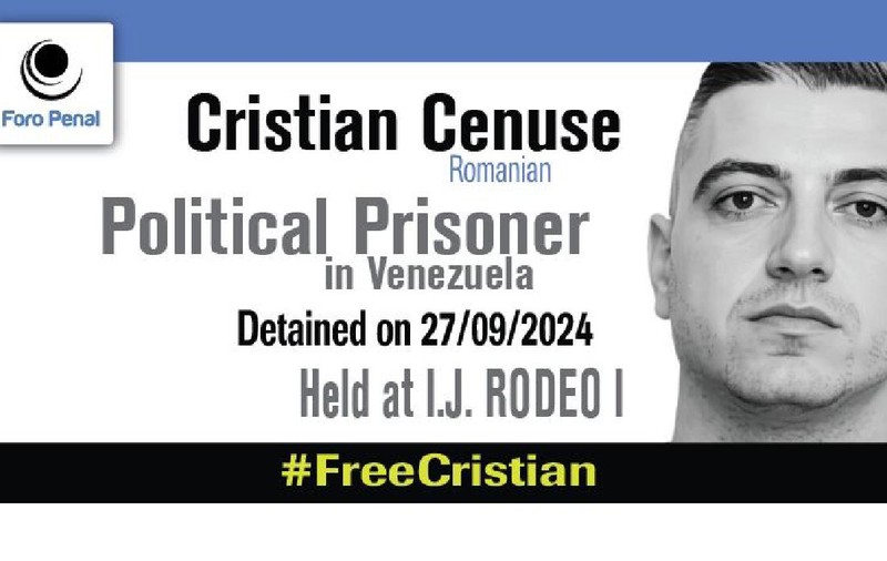 Românul deținut politic în Venezuela a fost eliberat. Cristian fusese arestat în urmă cu 2 ani, când se afla în țară ca turist