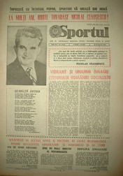 Prima pagină a ziarului „Sportul” din 26 ianuarie 1989. Foto: arhiva GSP
