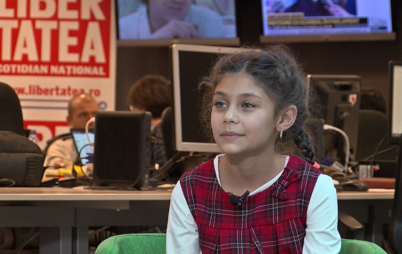 Ema, o fetiță de opt ani din Bacău, a fost reporter Libertatea pentru o zi