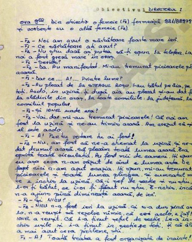 Ce a trăit Brașovul pe 15 noiembrie 1987. Conversația telefonică interceptată de Securitate: „Noi am avut o sărbătoare foarte mare”