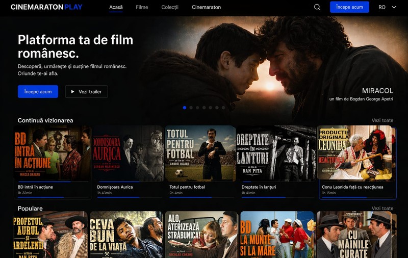 Cinemaraton lansează Cinemaraton Play, platforma de streaming dedicată exclusiv filmului românesc