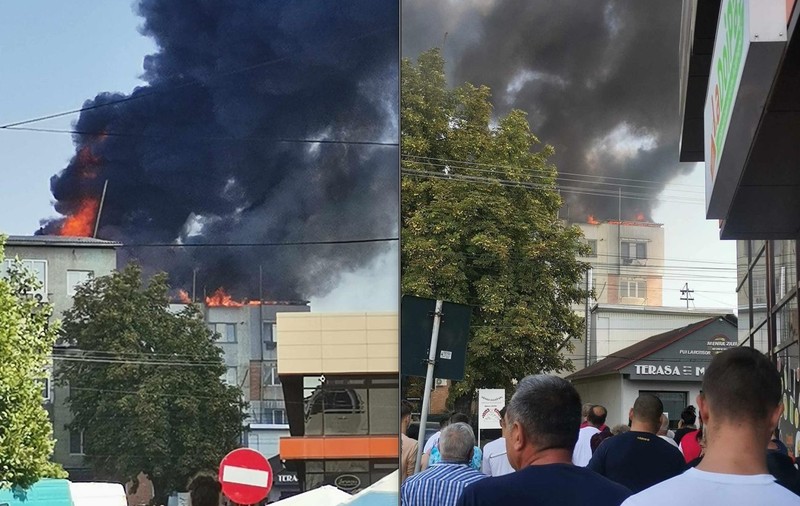 Incendiu la acoperișul unui bloc din Huși. Zeci de persoane au fost evacuate