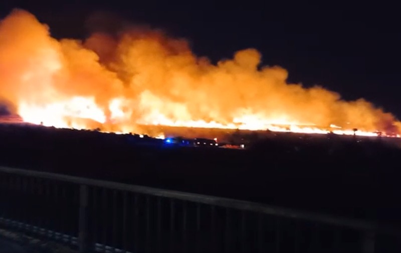 Incendiu puternic de vegetație, în apropiere de penitenciarul de la Poarta Albă. Pompierii intervin pentru limitarea flăcărilor | VIDEO