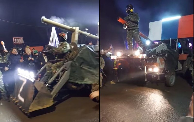 Dosar penal în cazul mascaților din Berzunți care au defilat îmbrăcați în soldați ruși cu însemnul Z pe mașini