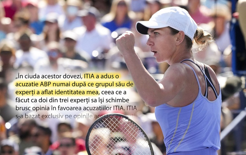 Halep, acuzații la adresa experților ITIA care i-au analizat probele. „După ce grupul a aflat identitatea mea, doi din trei experți și-au schimbat brusc opinia”