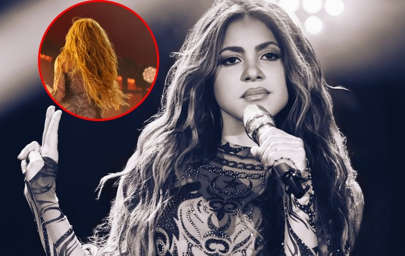 Shakira, într-o salopetă mulată și transparentă pe scenă. S-a întors cu spatele și s-a văzut tot