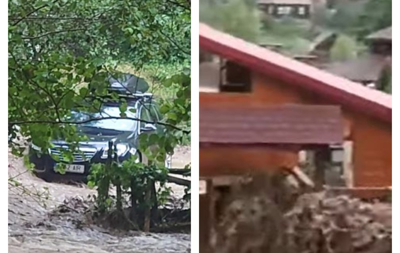 Inundații puternice în Alba, oamenii s-au refugiat în podul casei. Un șofer din Cluj a fost prins de viitură