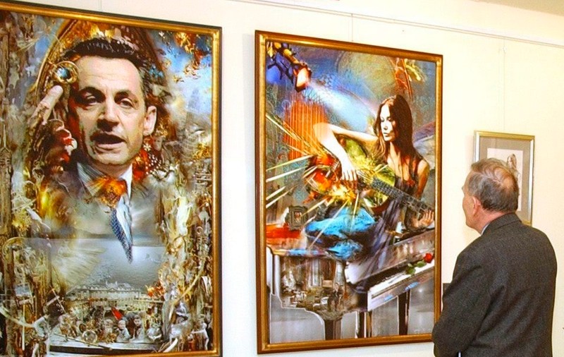 Tatăl lui Sarkozy le-a făcut portrete Carlei Bruni şi fiului său