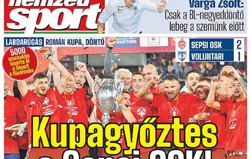 „Secuii au ocupat Bucureștiul, joi seara!” Cel mai mare ziar de sport din Ungaria are pe prima pagină victoria lui Sepsi în finala Cupei României
