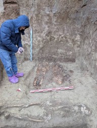 Morminte descoperite sub clădirea Spitalului de Boli Infecțioase Constanța. Foto: Muzeul de Istorie Națională și Arheologie Constanța