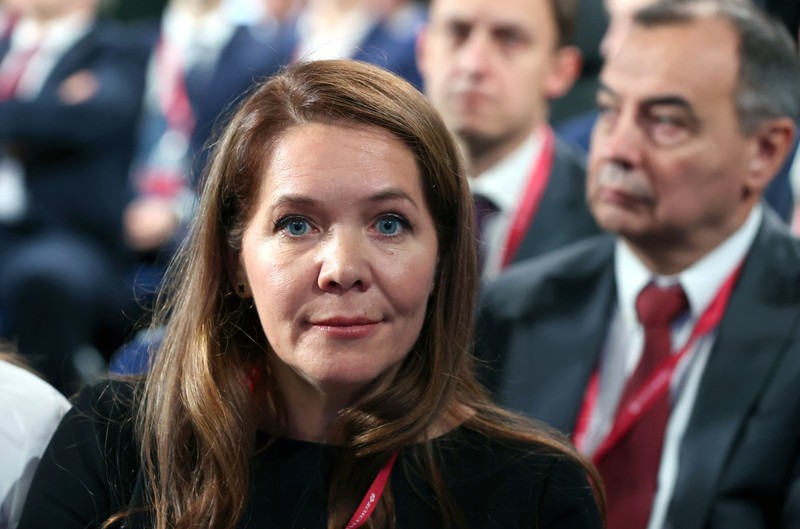 8619639 14.02.2024 Moscow Deputy Mayor Anastasia Rakova attends a meeting of Russian President Vladimir Putin with scientists as part of the Future Technologies Forum at Moscow's World Trade Centre in Moscow, Russia. Sergei Karpukhin / POOL