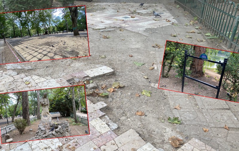 Cișmigiu, mândria tristă a Bucureștiului: pământ în loc de iarbă, alei distruse, garduri rupte și mirosuri insuportabile