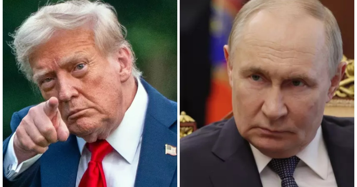 Donald Trump în stânga și Vladimir Putin în dreapta
