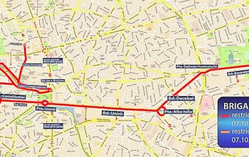 Trafic restricţionat în zona centrală a Capitalei