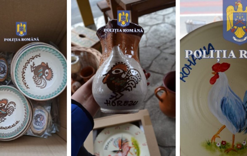 7 dosare penale, amenzi de 20.000 de lei și 58.000 de euro confiscați de la comercianții care au fost prinși că vindeau ceramică de Horezu contrafăcută