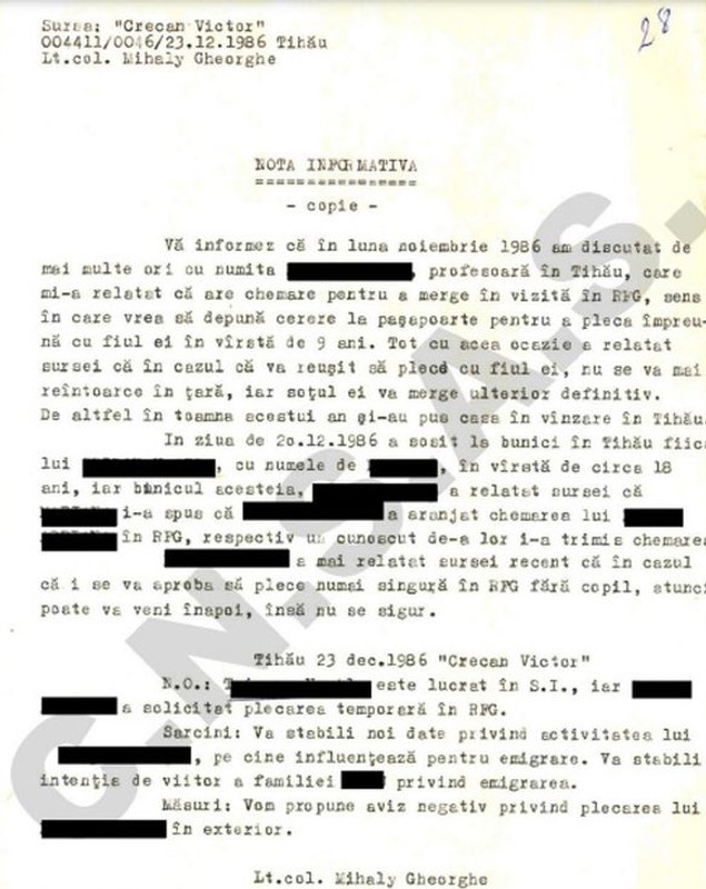 Cum se emigra legal din România comunistă: „Persoana respectivă devenea ţinta represaliilor: anchetată de Securitate, dată afară de la serviciu sau din facultate”