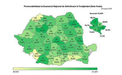 Harta rezultatelor finale la definitivat 2016
