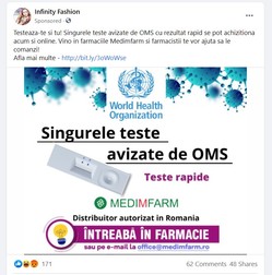 Reclamă pe Facebook de la Medimfarm