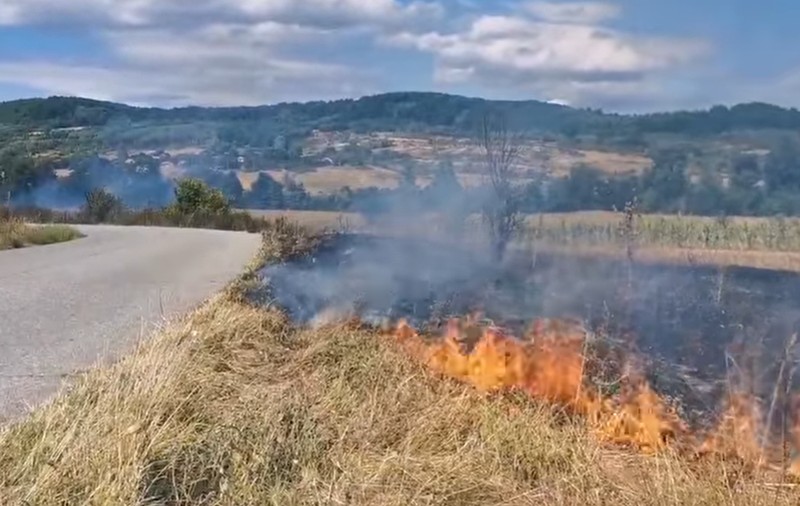 Incendiu de proporții în Mehedinți. 40 de pompieri intervin pentru stingerea flăcărilor