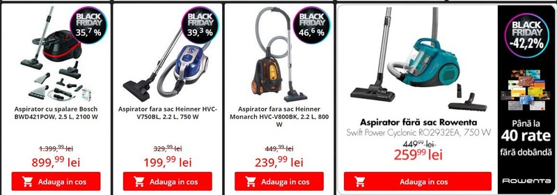 O parte din reducerile la aspiratoare la Flanco de Black Friday 2020