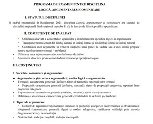 Programă Logică Bac 2022