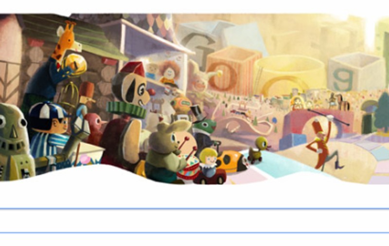Google vă urează "SĂRBĂTORI FERICITE" printr-un logo special