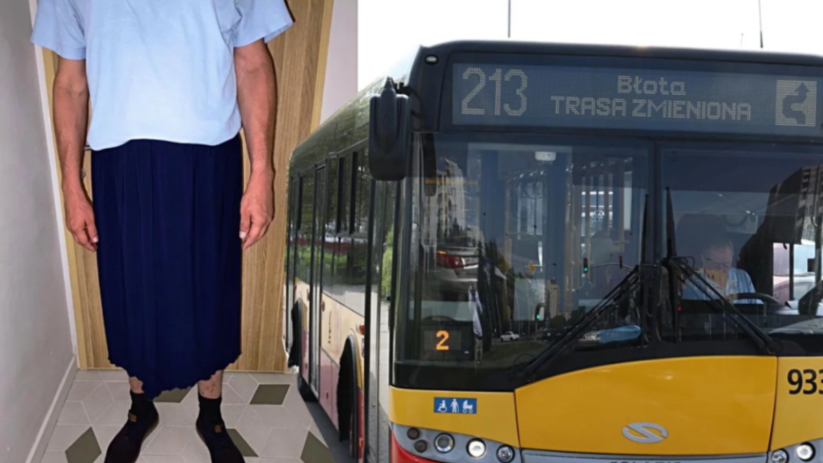 Un șofer de autobuz a venit la muncă în fustă, după ce codul vestimentar i-a interzis pantalonii scurți. Sursă foto: Super Express.