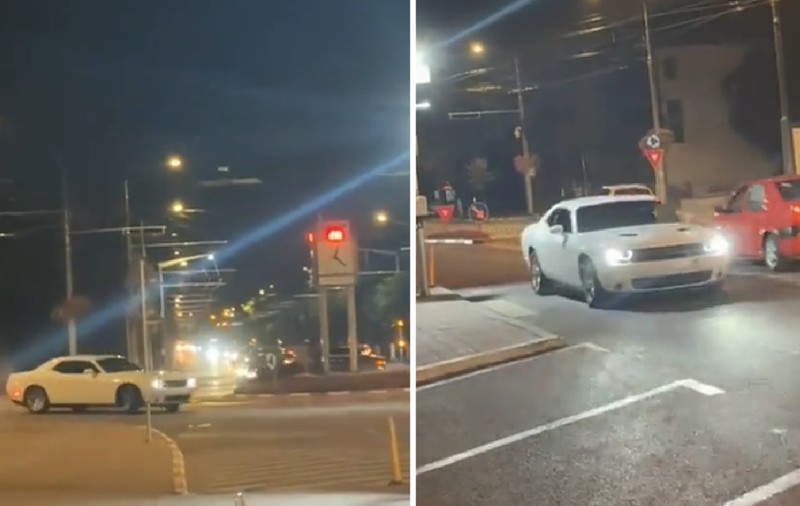 S-a dat mare pe TikTok că făcea drifturi cu mașina în fața sediului Poliției din Târgu Jiu și a rămas fără permis  I VIDEO