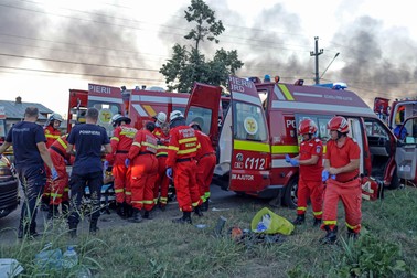 Mai multe persoane au fost rănite în explozia de la Crevedia din 23 august 2026. Foto: Inquam Photos - Octav Ganea