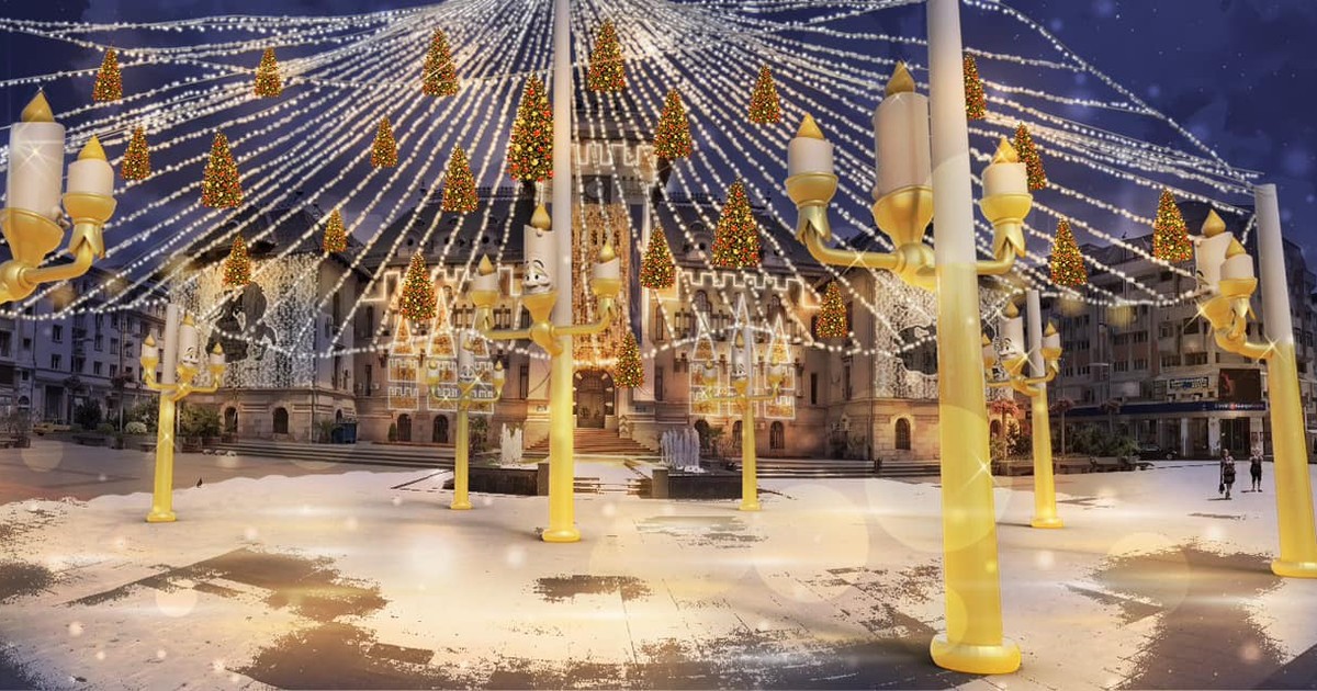 Luminițe de la Târgul de Crăciun din Craiova