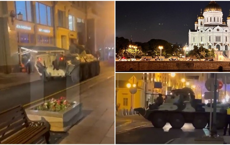 Blindate pe străzile din Moscova, după amenințările lui Prigojin. Imagini din capitala rusă - VIDEO