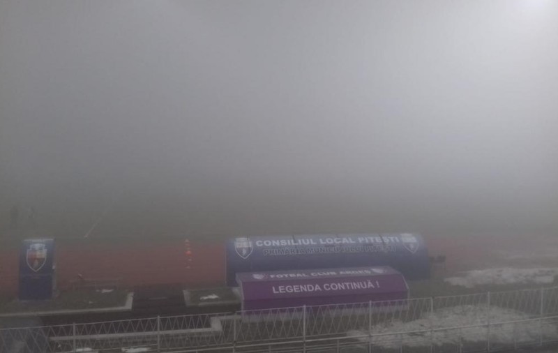 Ceață la Pitești, FCSB - Viitorul se va juca luni, de la ora 20:00!